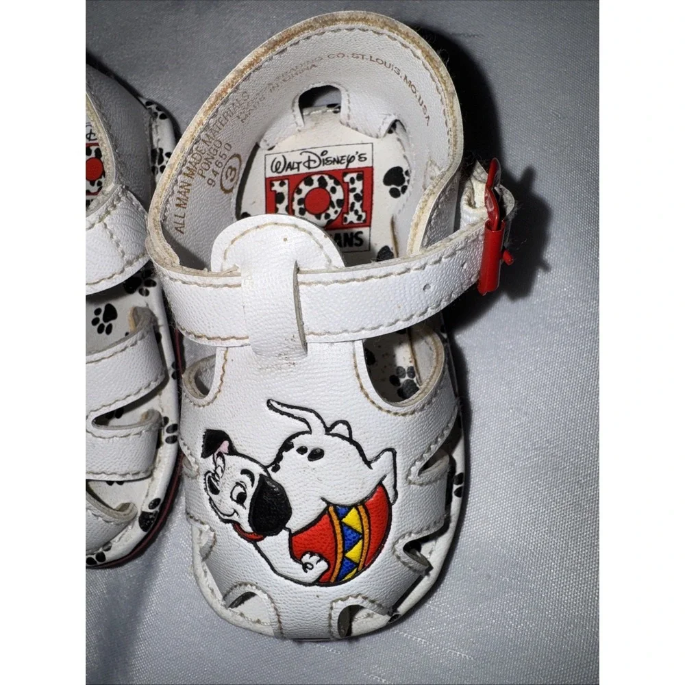 Vintage Disney 101 Dalmatians RARE Pongo Buckle Infant Sandals Size 3 Shoes